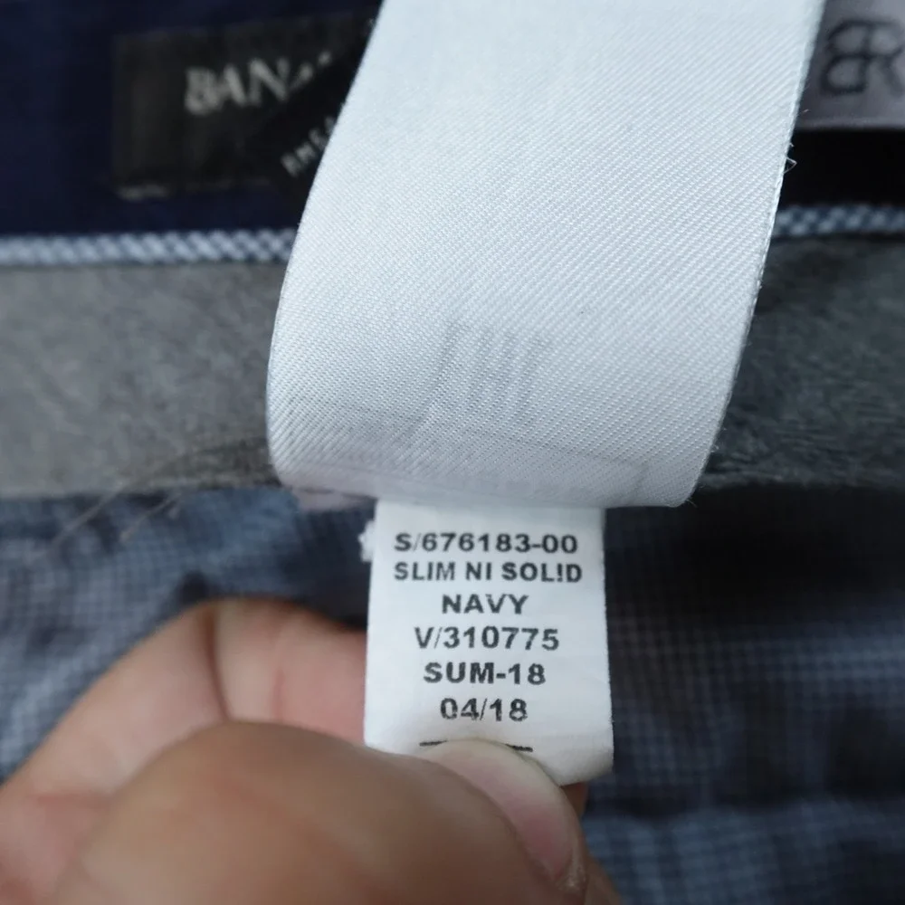 Banana Republic Pants Mens 35X32 Blue Slim Fit Wool Chino Dress Trouser Stretch